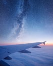 Aircraft wind on the night sky background.