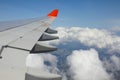 Aircraft window wing view Royalty Free Stock Photo