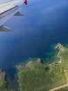 Aircraft Wing above Miyakojima, Okinawan, Japan Royalty Free Stock Photo