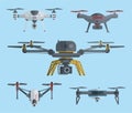 Aircrafts drones set Royalty Free Stock Photo