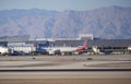 Aircrafts at McCarran International Airport Las Vegas - LAS VEGAS - NEVADA - OCTOBER 12, 2017 Royalty Free Stock Photo