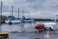 Aircrafts at Oslo Gardermoen International Airport Royalty Free Stock Photo