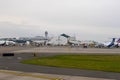 Aircrafts parked at Terminal C at PDX Airport Royalty Free Stock Photo