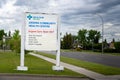 Airdrie Urgent Care Center sign on Main Street. Royalty Free Stock Photo