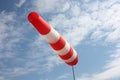 Airdrome red and white wind cone Royalty Free Stock Photo