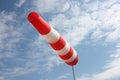 Airdrome red and white wind cone