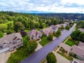 Aireal view of American suburban residential houses