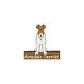 Airedale Terrier cartoon dog icon Royalty Free Stock Photo