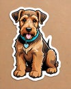 Airedale Terrier dog pet portrait clipart