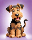 Airedale Terrier puppy dog cartoon character