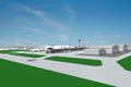 Airfield airplanes view