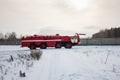 Airfield firetruck in the winter airport