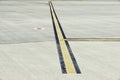 Airfield - marking on taxiway is heading to runway Royalty Free Stock Photo