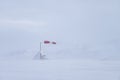 Airfield windsock in driving snow, Northern Iceland Royalty Free Stock Photo