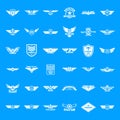 Airforce army badge logo icons set, simple style