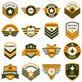 Airforce logo set, flat style Royalty Free Stock Photo