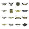 Airforce navy military logo icons set, flat style Royalty Free Stock Photo