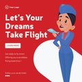 Banner design of let`s your dreams take flight