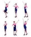 The airhostess isolated on the white background Royalty Free Stock Photo