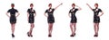 The airhostess isolated on the white background Royalty Free Stock Photo