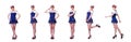 The airhostess isolated on the white background Royalty Free Stock Photo