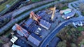 Airial shoot of a old coal mine in the south wales valley