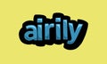 AIRILY writing vector design on a yellow background Royalty Free Stock Photo