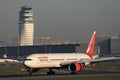 Air India plane, close-up view doing taxi in Vienna Airport, VIE Royalty Free Stock Photo