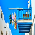 Airing clothes on a balcony Royalty Free Stock Photo