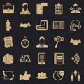 Airing icons set, simple style Royalty Free Stock Photo