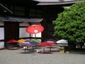 Airing Japanese parasols, Kyoto Japan.