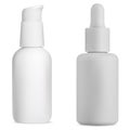 Airless pump bottle. Cosmetic serum can white tube