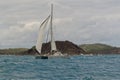 Catamaran sailing in the Whitsunday Islands Royalty Free Stock Photo