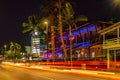 Airlie Beach, Queensland, Australia - Main street illuminated at night