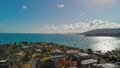 Airlie Beach skyline aerial view at sunset, Queensland coastline Royalty Free Stock Photo