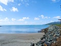 Airlie Beach view of the shoreline and the blue ocean Royalty Free Stock Photo