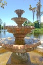 Airlie garden historic stone fountain closeup In Wilmington NC. Royalty Free Stock Photo