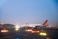 Airline Air India Plane Stand At Dubai Airport. Dubai, United Arab Emirates Royalty Free Stock Photo