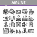 Airline And Airport Collection Icons Set Vector Royalty Free Stock Photo