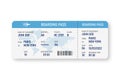 Airline boarding pass. Flight ticket template. Boarding pass with shadow on white background