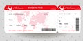 Airplane ticket. Boarding pass ticket template.