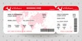 Airplane ticket. Boarding pass ticket template. Royalty Free Stock Photo