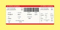 Airline boarding pass ticket with QR2 code