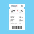 Airline boarding pass, ticket template with QR code Royalty Free Stock Photo