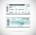 Airline boarding pass ticket Vector illustration. Royalty Free Stock Photo