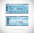 Airline boarding pass ticket Vector illustration. Royalty Free Stock Photo