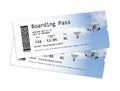 Airline boarding pass tickets isolated on white Royalty Free Stock Photo