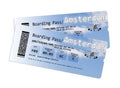 Airline boarding pass tickets to Amstersam