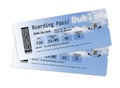 Airline boarding pass tickets to Dublin isolated on white Royalty Free Stock Photo