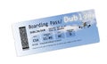 Airline boarding pass tickets to Dublin isolated on white Royalty Free Stock Photo